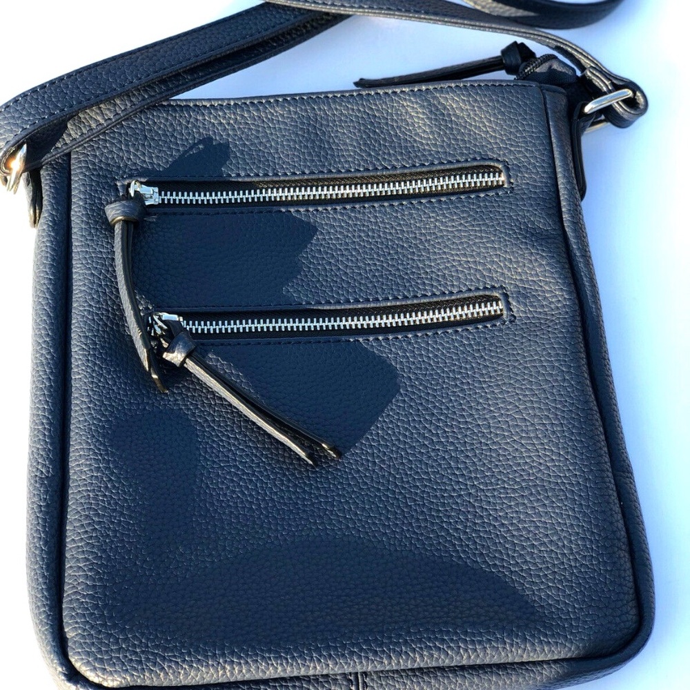 Black Rivet Crossbody Dark Blue/Black Bag 11"h x 9 1/2" w